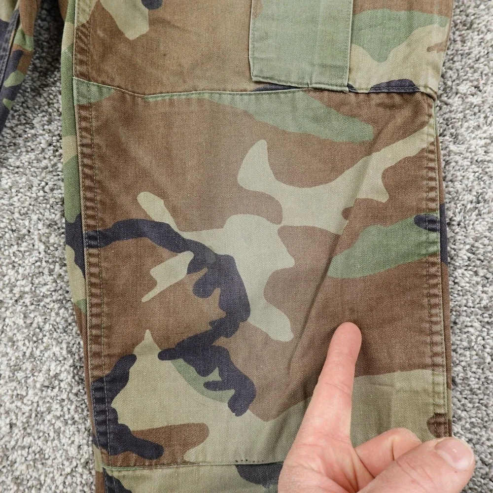 Military Pants Mens S Woodland Camo Combat Trouser Cargo Paratrooper Double Knee